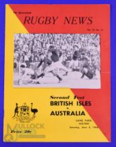1966 British and I Lions 2nd Test v Australia Rugby Programme: Less-often seen Brisbane issue from