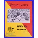 1966 British and I Lions 2nd Test v Australia Rugby Programme: Less-often seen Brisbane issue from