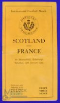 Scarce 1929 Scotland v France Rugby Programme: The hosts beat France 6-3. Standard Murrayfield