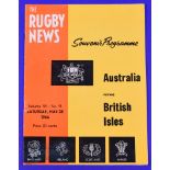 1966 British and I Lions 1st Test v Australia Rugby Programme: Sought-after issue from the Sydney