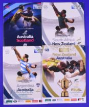 2015 RWC Final Stages Rugby Programmes (4): Lovely quartet, The Aus v NZ final, SA v NZ and