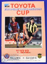 1982 European/South American Cup final in Tokyo Aston Villa v Penarol match programme; good. (1)