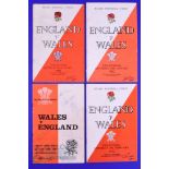 1956-1970 England and Wales Signed Rugby Programmes (4): All with some wear but generally G and with