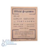 1949/50 Lurgan Glenavon v Portadown City Cup match programme at Mourne View Park, 27 August 1949