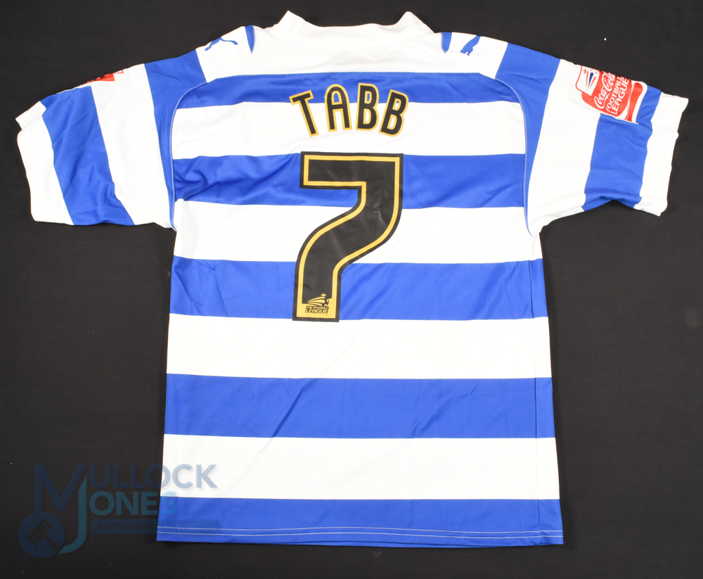 2009/10 Jay Tabb No 7 Reading FC match worn home football shirt v Middlesbrough 20 Mar, in blue - Image 2 of 2