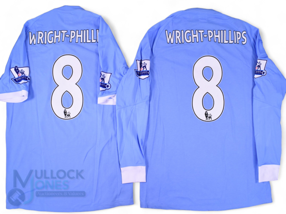 2x 2010/11 Shaun Wright-Phillips No 8 Manchester City match issue home football shirts - in blue, - Image 2 of 2