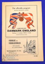 1955 Denmark v England international match programme 2 October 1955 in Copenhagen; good. (1)