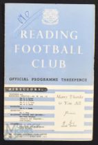 1950/51 Reading v Manchester Utd friendly match programme 25 April 1951; name on front, slight
