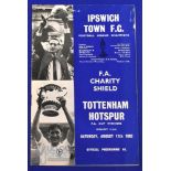 1962 Charity Shield Ipswich Town v Tottenham Hotspur match programme 11 August 1962, small edge