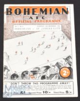 1940/41 Bohemians v St. James's Gate match programme 28 December 1940 at Dalymount Park, fair/