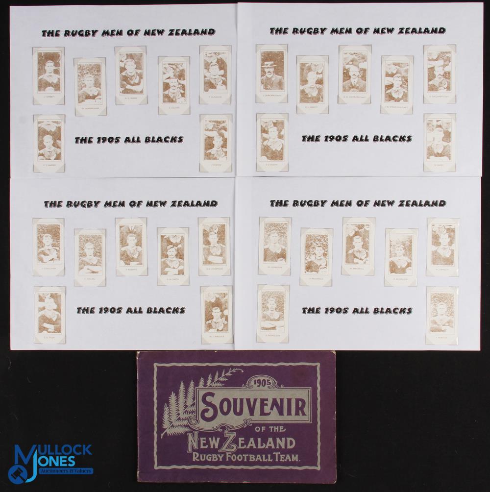 1905/1981 NZ Rugby Souvenir and Cigarette Card Set (2): The sought-after 1981 reprint of the rare