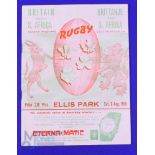 Scarce 1955 British and Irish Lions 1st Test Rugby Programme: From that so-dramatic 23-22 win by the