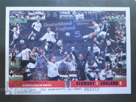 2001 World Cup qualifying match 1st September 2001 large poster signed by David Beckham with