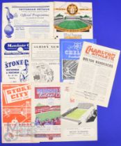 1952/53 Bolton Wanderers away match programmes Burnley, Stoke City, Chelsea, WBA, Manchester City,