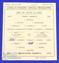 1945/46 Lovell's Athletic v Wolverhampton Wanderers FAC 3rd round single card match programme 5