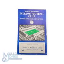 1957/58 Everton v Manchester Utd. Div. 1 match programme Wednesday 4th September 1957 at Goodison