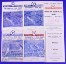 1950s England Rugby Trials Programmes (6): at Birkenhead Park, Dec 1958; at Exeter, Dec 1959; and at