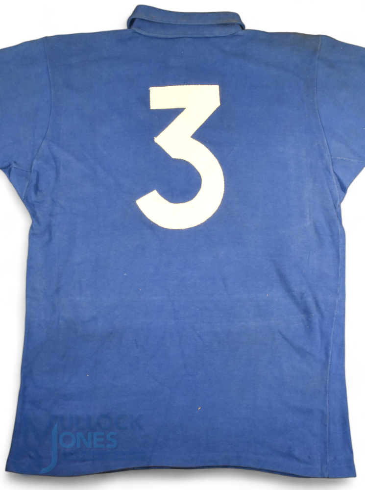 1977 Robert Paparamborde France Blue Rugby Jersey: Great match worn no.3 jersey from the legendary - Image 3 of 4