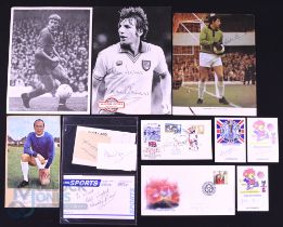 1966 England World Cup winners autographs to include Gordon Banks (magazine photo), Ray Wilson (on