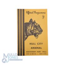 1953/54 Hull City v Arsenal friendly match programme 23 March 1954; good. (1)