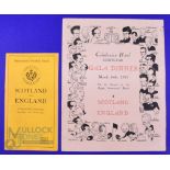 Scarce 1929 Scotland v England Rugby Programme and Gala Dinner Menu (2): Standard Murrayfield slim