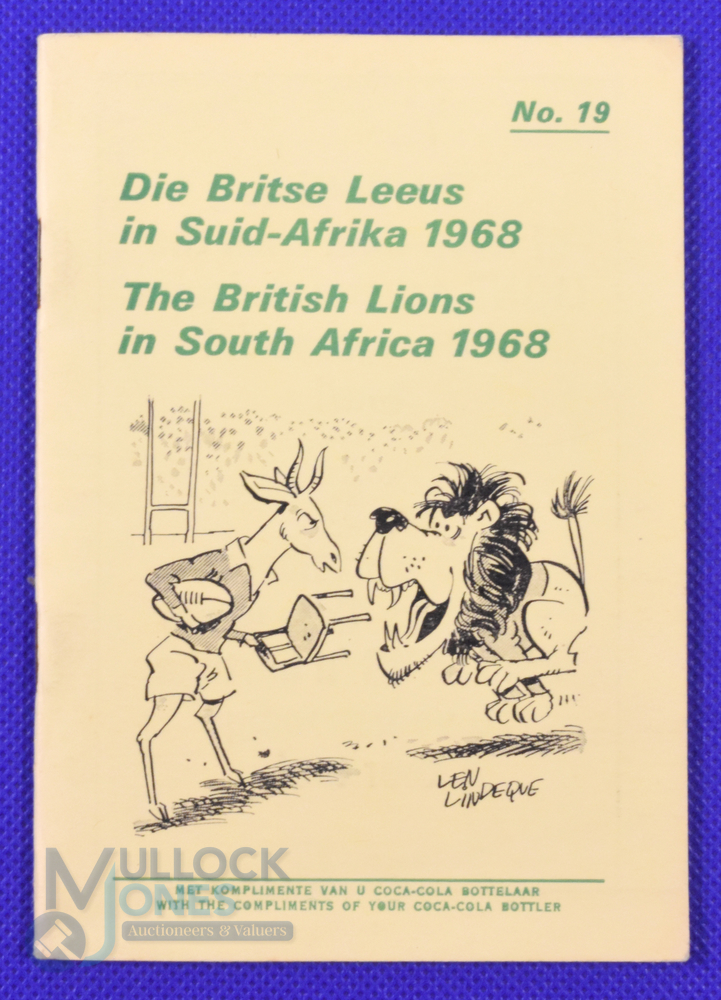 1968 British and I Lions Rugby, Coca-Cola Itinerary etc Booklet: Mint copy of this popular 32pp