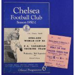 1950 Charity Shield at Stamford Bridge England (WC XI) v FA Touring Team (Canada) match programme 20
