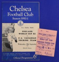 1950 Charity Shield at Stamford Bridge England (WC XI) v FA Touring Team (Canada) match programme 20