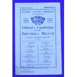 Scarce 1923 Varsity Match Rugby Programme: A little creased but very collectable, Oxford win. G