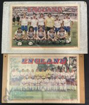 2 Autographed England Team prints taken from Shoot Magazine signed by 31 players and 11 players to