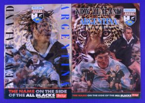 1997 NZ v Argentina Rugby Programmes (2): Large glossy issues for the pair of Tests at Wellington