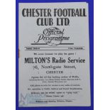 1948/49 Chester v Bolton Wanderers friendly match programme 6 April 1949; good. (1)