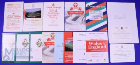 Welsh Interest Programme and Menus (20): Final WRU Trial 1953 programme; and menus from Wales v