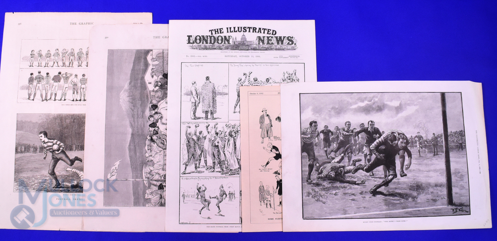 1874 on, Vintage Rugby Prints from English Periodicals (6): Lovely selection inc some of the largest