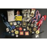 Large Collection of Badges, Medals and Coins to consist of Petrol coins, reproduction FA winner's