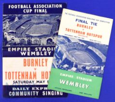 1962 FAC final Tottenham Hotspur v Burnley match programme 5 May 1962 plus community singing