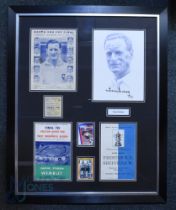25" x 31" Framed and glazed montage of Tom Finney as featured in 1954; has photos of the 1954 FAC
