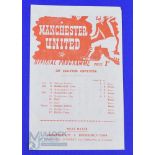 War time 1944/45 Manchester Utd v Bury War League North, single sheet, team changes; fair. (1)