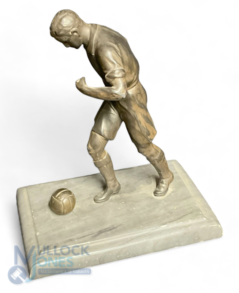 Selection of Football Memorabilia to include Spelter Football figure on marble base 20cm high, FA - Image 3 of 3
