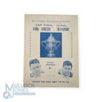 1949/50 FA of Ireland Cup final 2nd replay, large 4 page match programme at Dalymount Park, Dublin 5