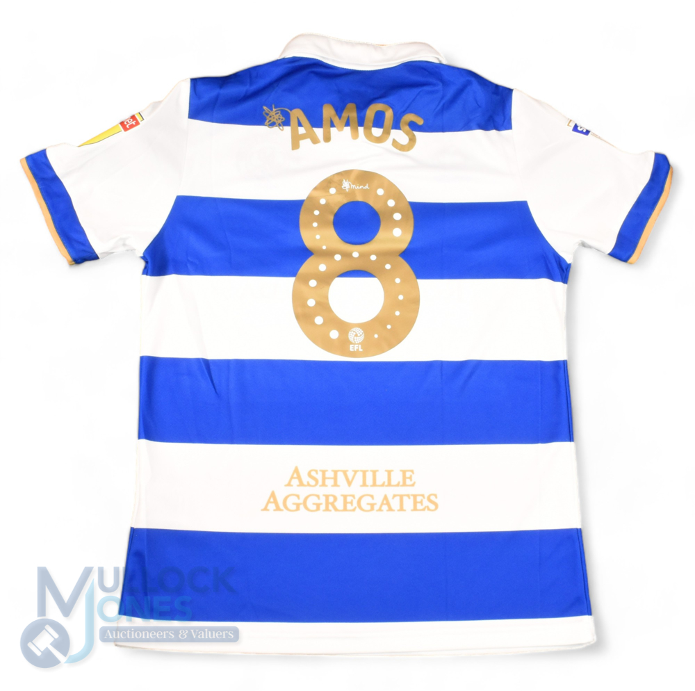 2019/20 Luke Amos No 8 Queens Park Rangers match issue home football shirt with Championship - Image 2 of 2