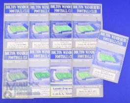 1957/58 Bolton Wanderers home match programmes to include Blackpool, Sunderland, Portsmouth,