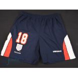 1998/1999 Football Season Michael Owen Number 18 player worn England Umbro shorts. Note: Collected