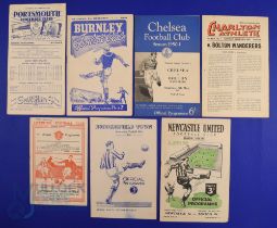 1950/51 Bolton Wanderers away match programmes Div. 1 to include Portsmouth, Burnley, Chelsea,
