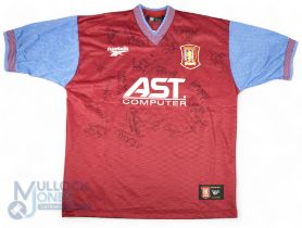 1997/98 Aston Villa Multi-Signed home football shirt in claret and blue, Reebok/AST Computer,