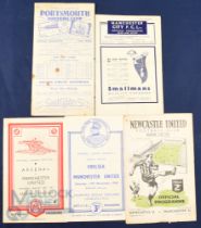 1948/49 Manchester Utd away match programmes to include Arsenal, Manchester City, Chelsea,