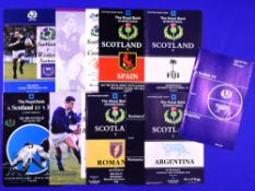 1973-1995 Scotland v Other Tourists Rugby Programmes (10): v Argentina 1973 and 1990, Romania