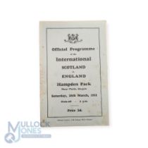 1931 Scotland v England international match programme at Hampden Park, Glasgow 28 March 1931 34