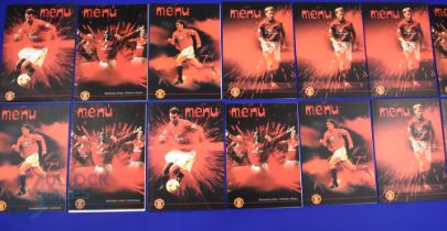 2000/2001 Manchester Utd football match menus for VIP Guests in the Europa Suite v Liverpool,
