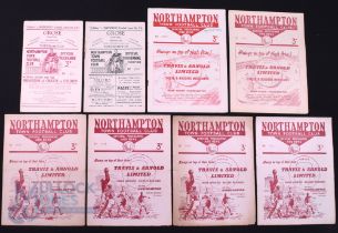 Shrewsbury Town away match programmes v Northampton Town 1951/52, 1952/53, 1953/54, 1954/55, 1955/